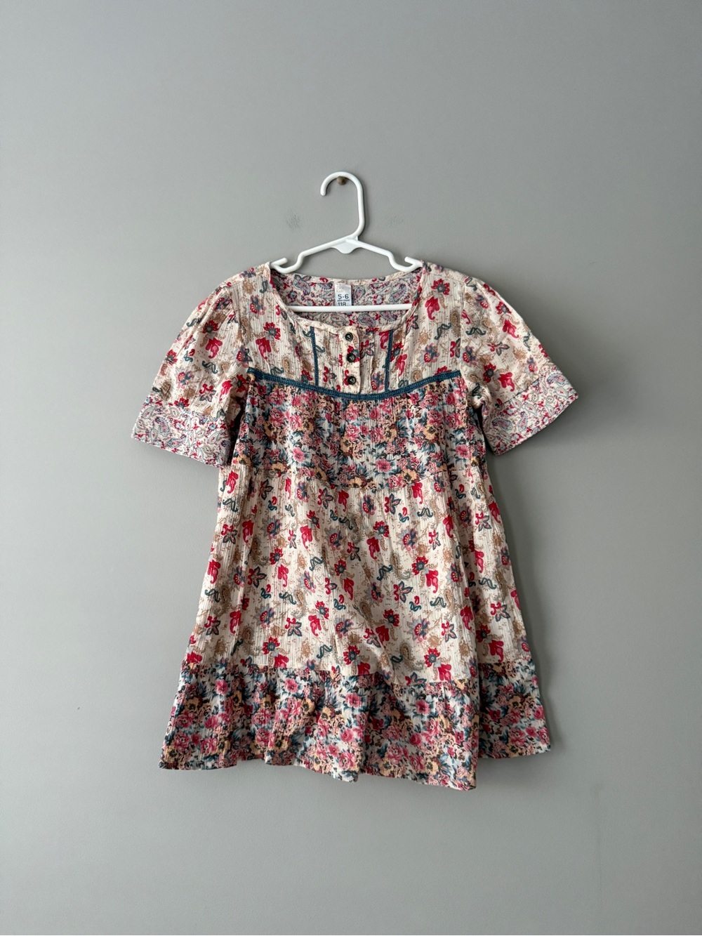 Floral Short-Sleeve dress Zara girls size 5-6